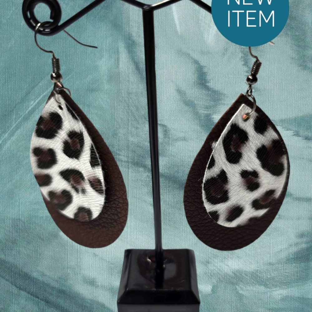Faux Leather Dangling Earrings